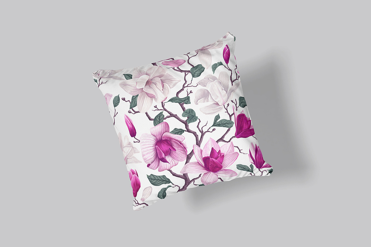 Realistic Seamless Pattern Magnolia, a Pattern Graphic by MarynaPetrovska (Photo 14 of 16)