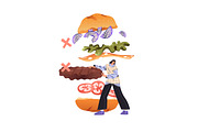 Eating disorders concept set, poster, a Food Illustration by PaperTrident (Thumbnail 6 of 9)