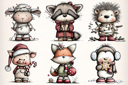 Whimsical Christmas Clipart Bundle, an Illustration by Dream Creation (Thumbnail 2 of 7)