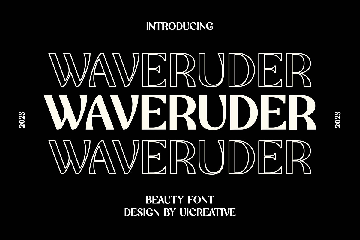 Waveruder Retro Display Font, a Serif Font by UICreative (Photo 1 of 13)