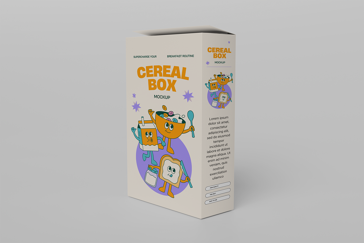 Cereal Box Mockup, an Advertising Mockup by xavier_studio (Photo 3 of 5)