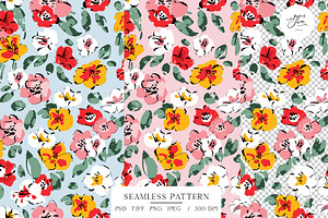 Vibrant Flowers Patterns Vol.3