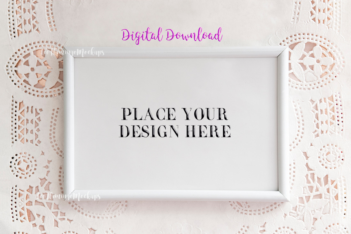 white horizontal frame mockup 11x17, a Print Template by Leo Flo Mockups (Photo 1 of 5)