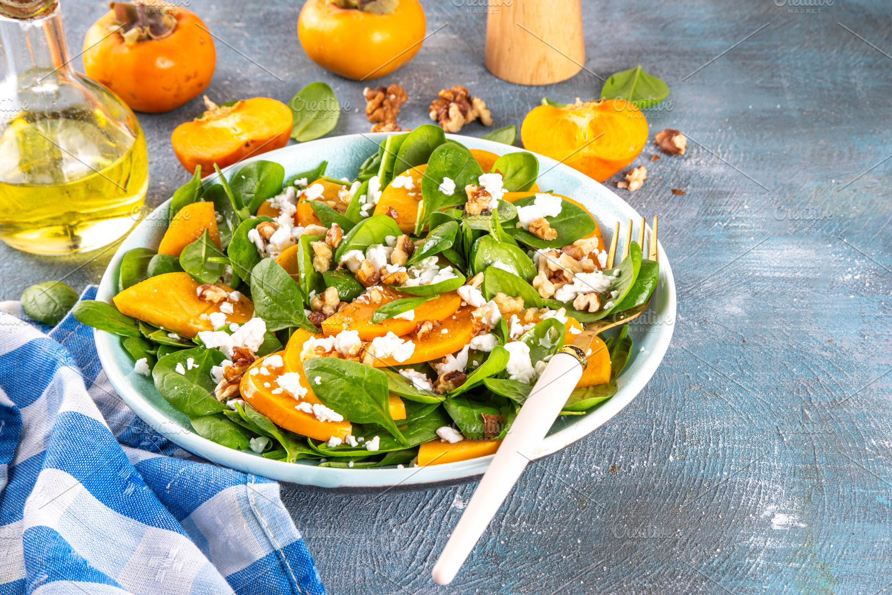 Sweet, savory delicious Persimmon Salad, a Photo by Rimma