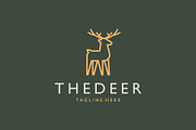 Deer Lineart Standing Logo, a Branding & Logo Template by ika trisiana (Thumbnail 1 of 2)
