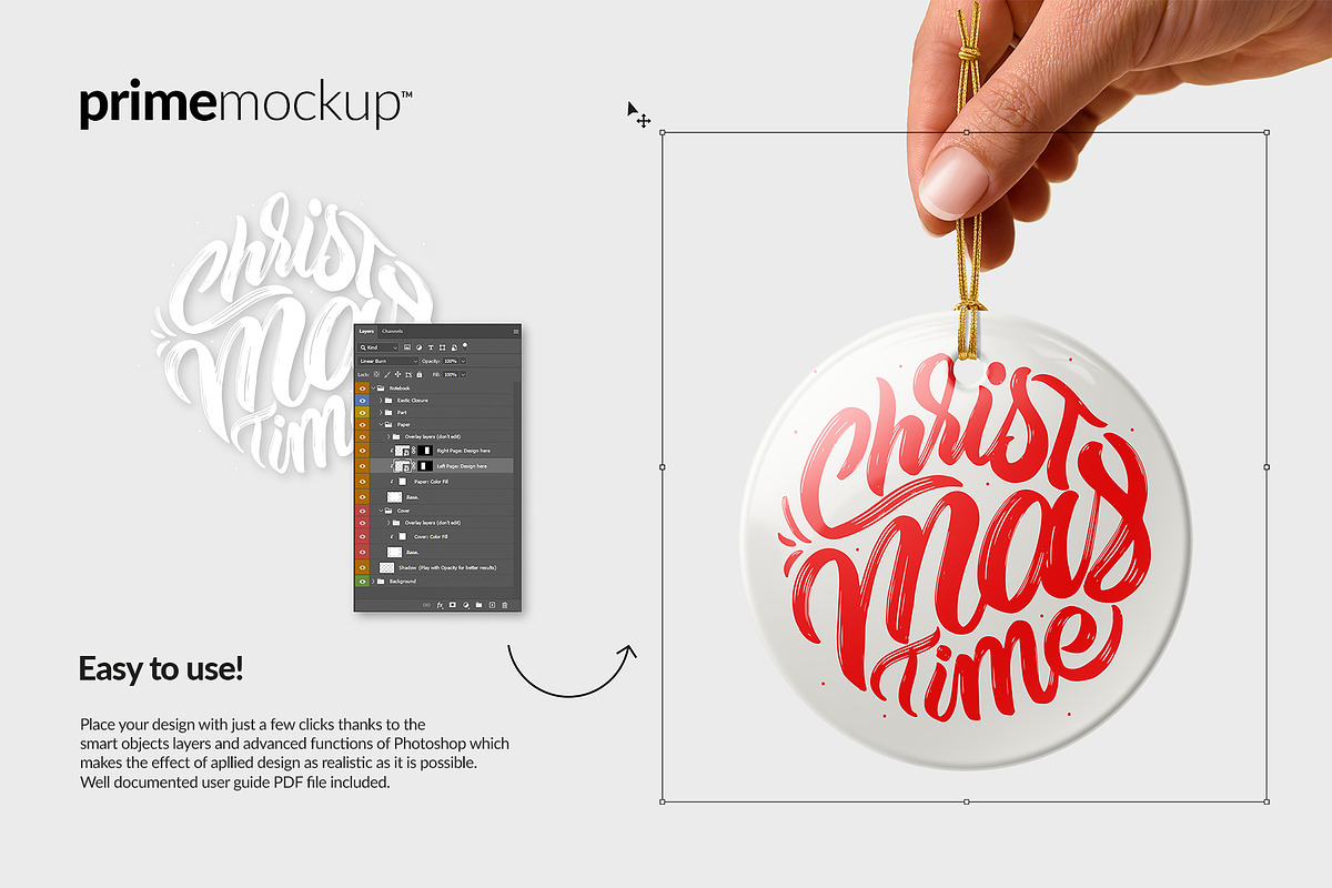 Christmas Ceramic Ornament Mockup, a Product Mockup by PrimeMockup (Photo 2 of 11)