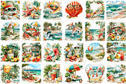 Watercolor Summer Beach Clipart, an Illustration by Black Bird Studio (Thumbnail 2 of 5)