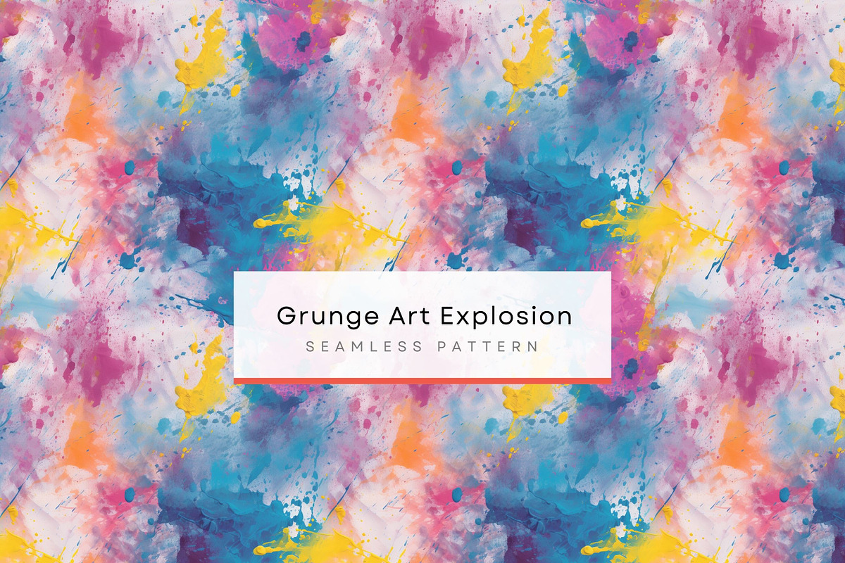 Grunge Seamless Pattern, Colorful, a Pattern Graphic by BrushstrokeArtGB (Photo 1 of 11)