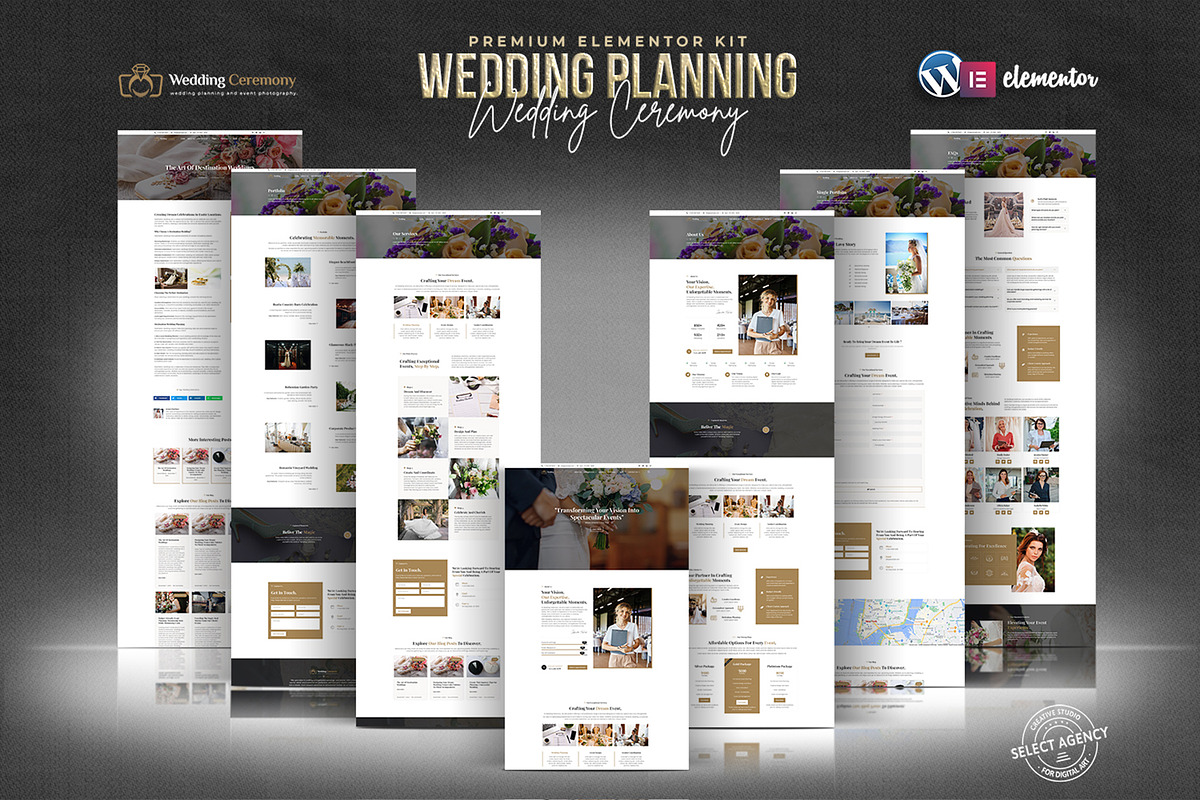 Wedding Ceremony - Elementor Pro Kit, a Websites & App Template by Select Agency Designs (Photo 1 of 7)