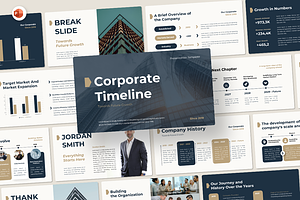 Corporate Timeline PowerPoint, a Presentation Template by QR Design Studio
