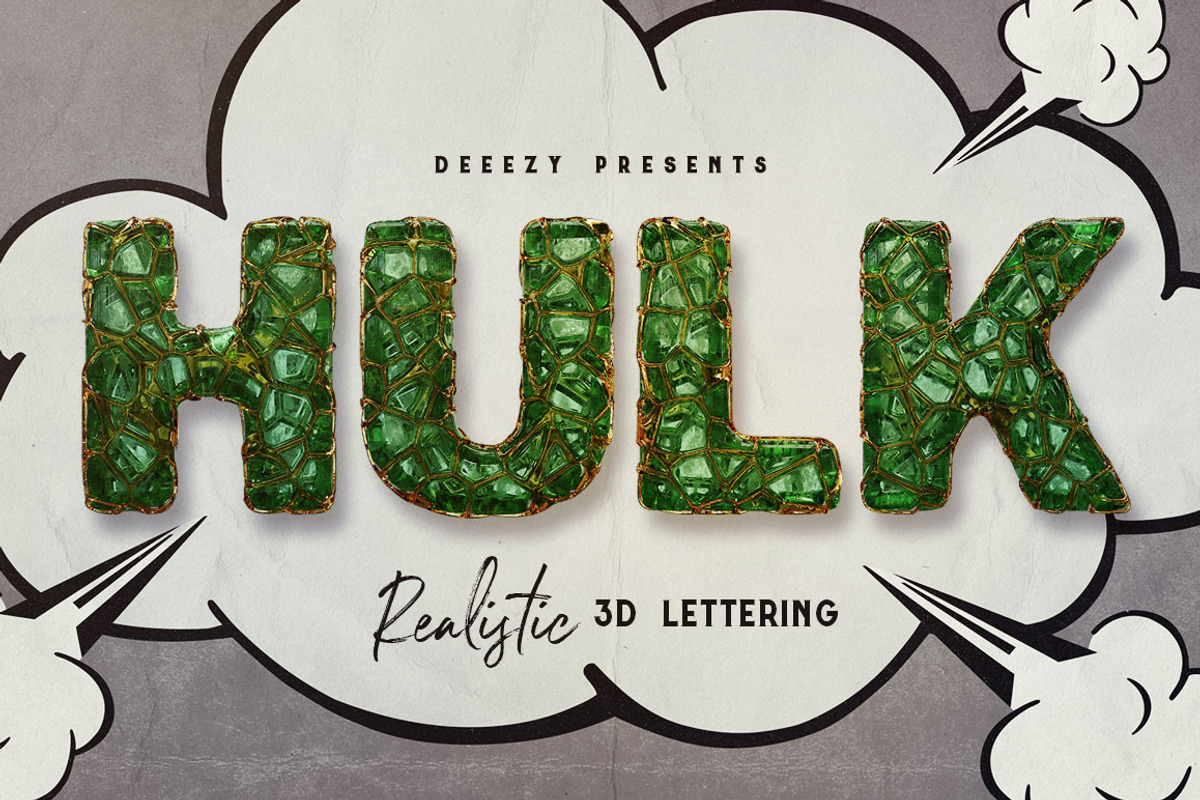 Hulk – 3D Lettering, a Graphic by Deeezy (Photo 1 of 6)