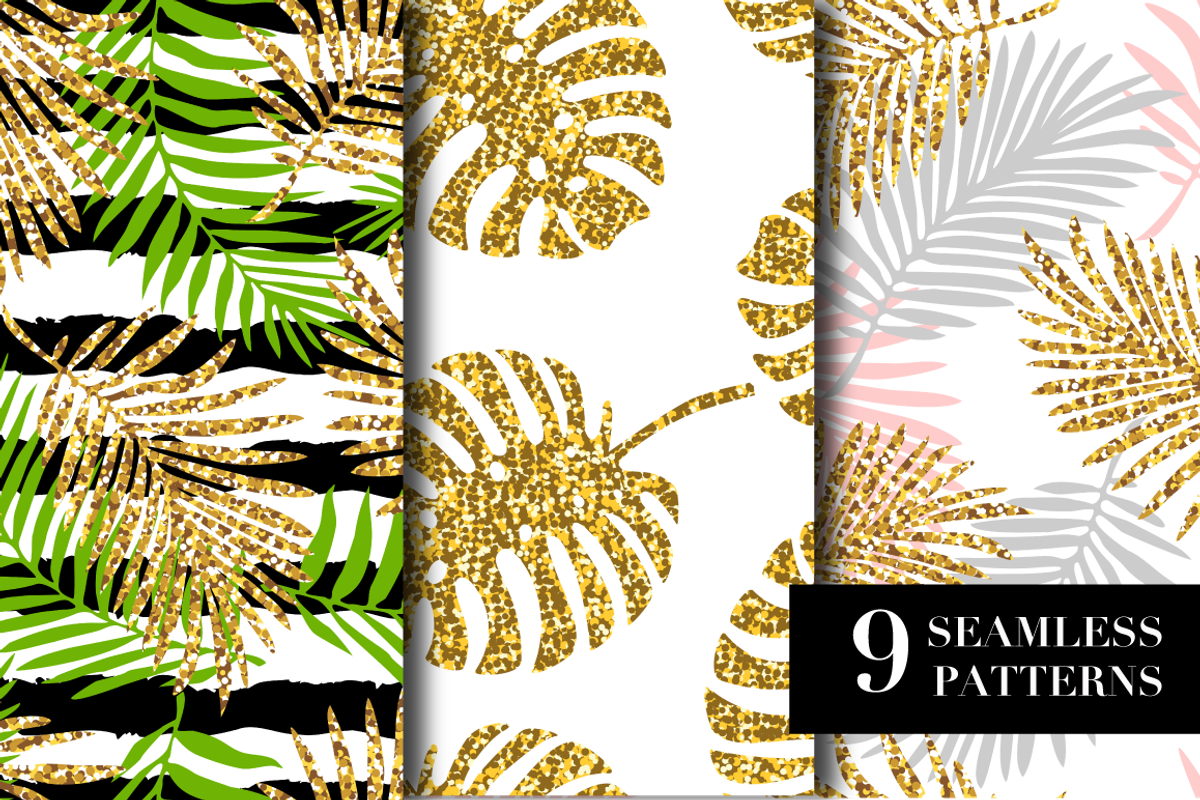 9 Tropical seamless patterns, a Pattern Graphic by DinaraChernaya (Photo 2 of 4)