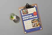 Blue Retro Restaurant Menu, a Stationery Template by Neermana (Thumbnail 4 of 4)