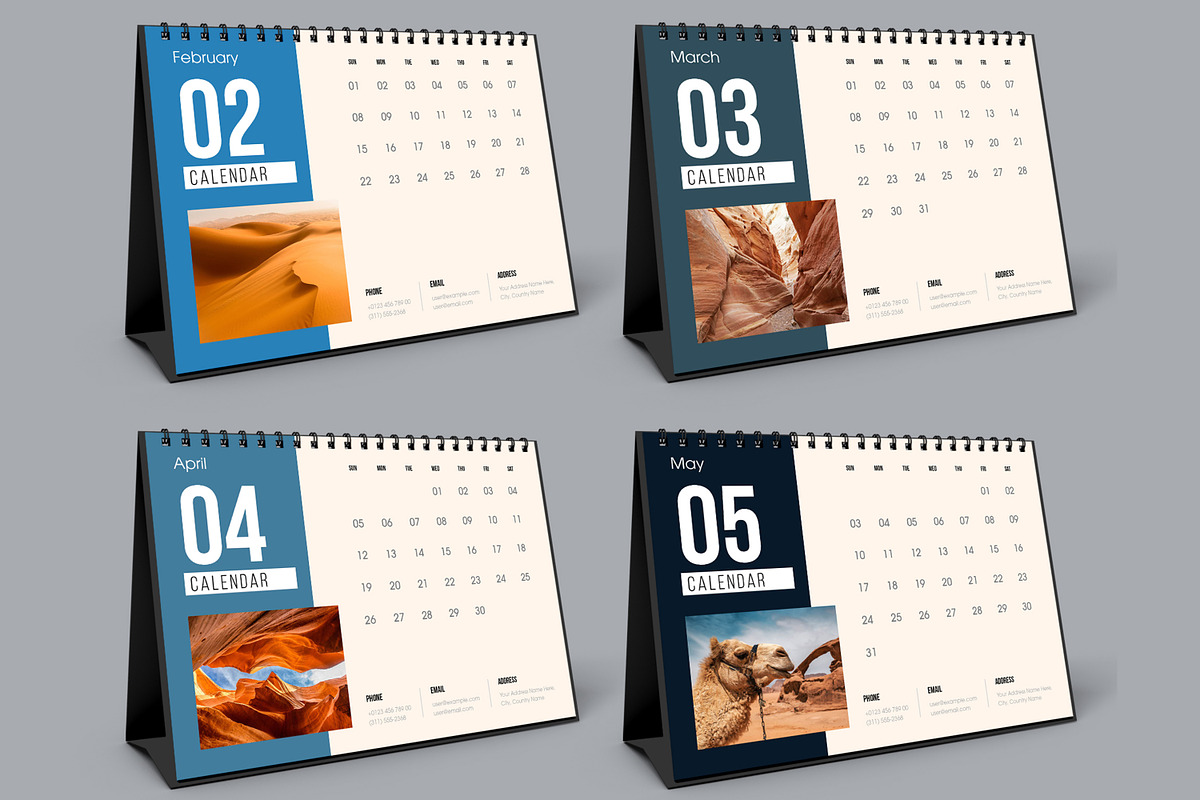 Desk Calendar 2026 Template, a Stationery Template by ContestDesign (Photo 2 of 3)