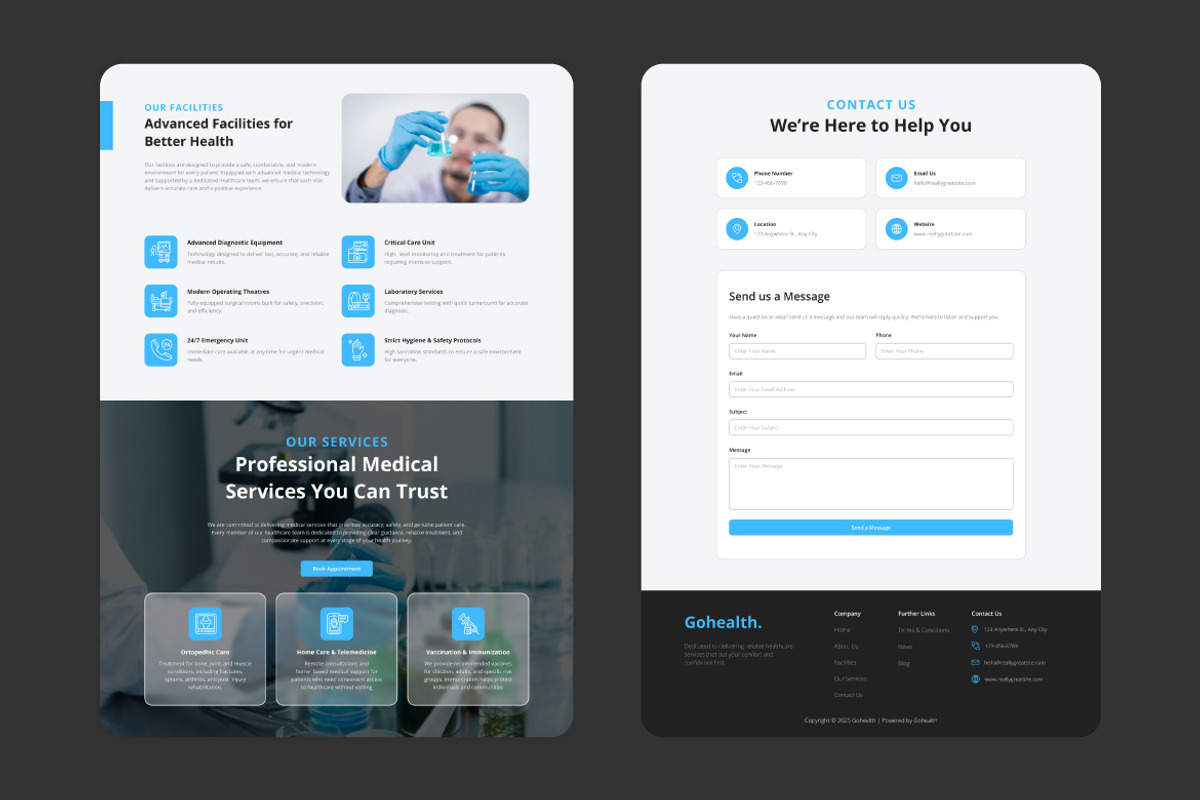 Gohealth - Medical Website Template, an UI Kit Template by Kmg Design (Photo 3 of 3)