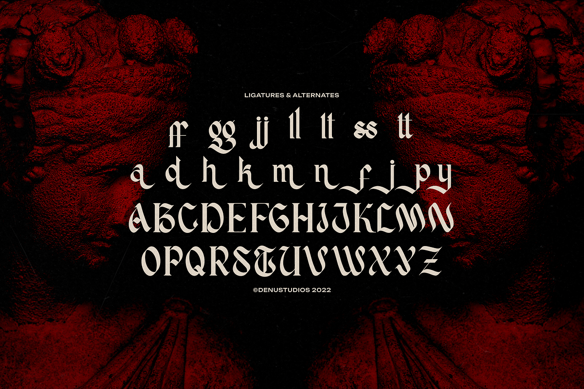 Tenebra Templar Blackletter Typeface, a Blackletter Font by Denustudios (Photo 12 of 12)