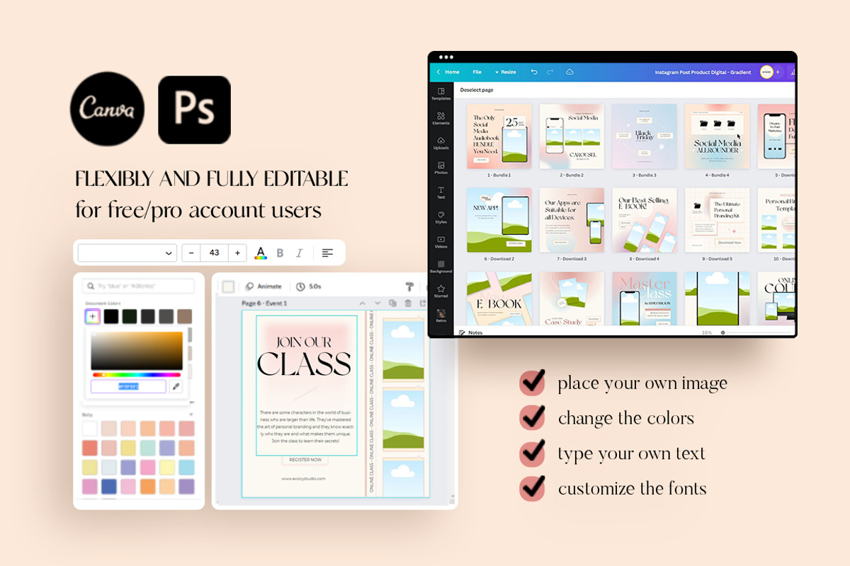 Product Mockup Instagram CANVA PS, a Social Media Template by Eviory (Photo 12 of 14)
