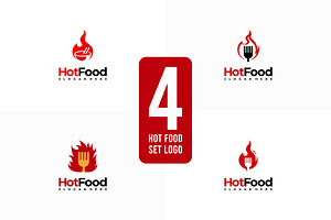 Set of Hot Food Logo designs concept, a Branding & Logo Template by Lucky Creative