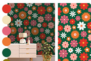 Retro Floral Groovy Vintage Patterns, a Pattern Graphic by Sofico (Thumbnail 2 of 15)