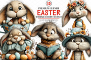 Whimsical Easter Bunny Clipart, an Illustration by cherrydesign (Thumbnail 1 of 4)