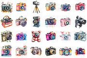 Watercolor Cameras Clip Art, an Illustration by Sublimation Artist (Thumbnail 2 of 6)