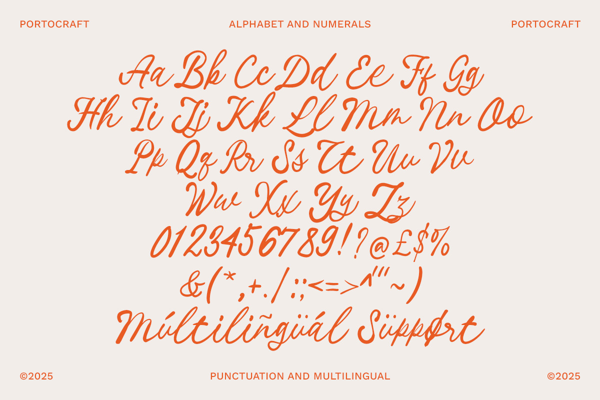 Atterra Script Handwritten, a Handwritten Font by Portocraft (Photo 13 of 18)
