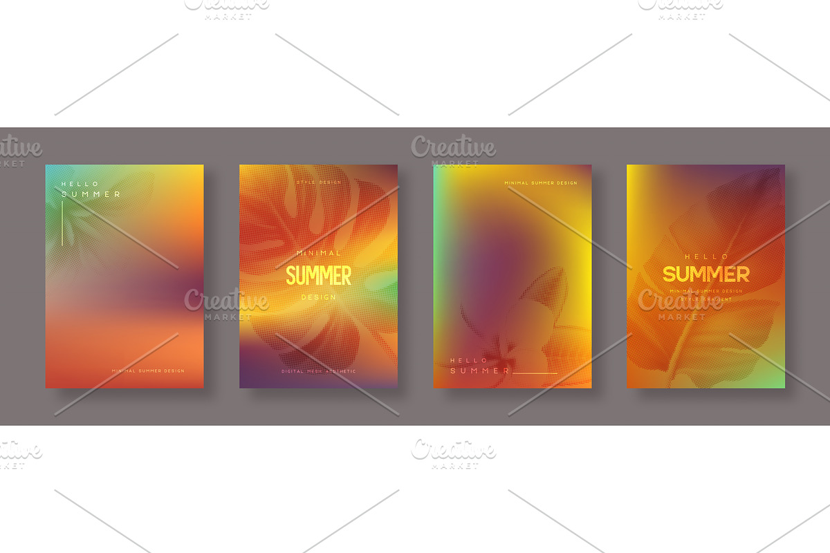 Set of vector summer gradient, an Illustration by Liudmyla Matviiets