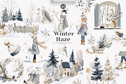 watercolor winter clipart set, a Decorative Illustration by Patishop Art (Thumbnail 1 of 10)