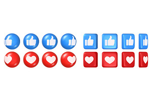 Social media like 3D icon with, an Object Illustration by Frogella