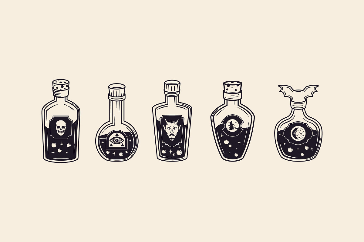 Witch Clipart. Witchcraft elements, an Object Graphic by DenysHolovatiuk (Photo 3 of 6)