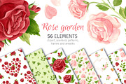 Watercolor pink and red roses, an Illustration by Valin Malin (Thumbnail 1 of 16)