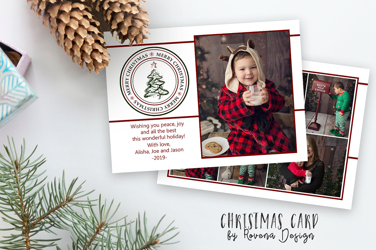 Christmas Card Template, a Card Template by Rovena Design (Photo 1 of 2)