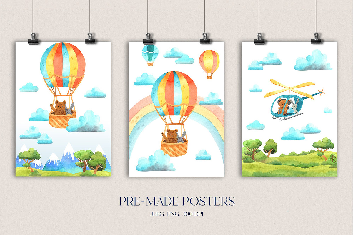 Sky Adventure Clipart for kids, an Animal Illustration by LukaJreym (Photo 4 of 11)