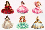 Cute Princess Clipart PNG, an Illustration by Dream Creation (Thumbnail 5 of 7)