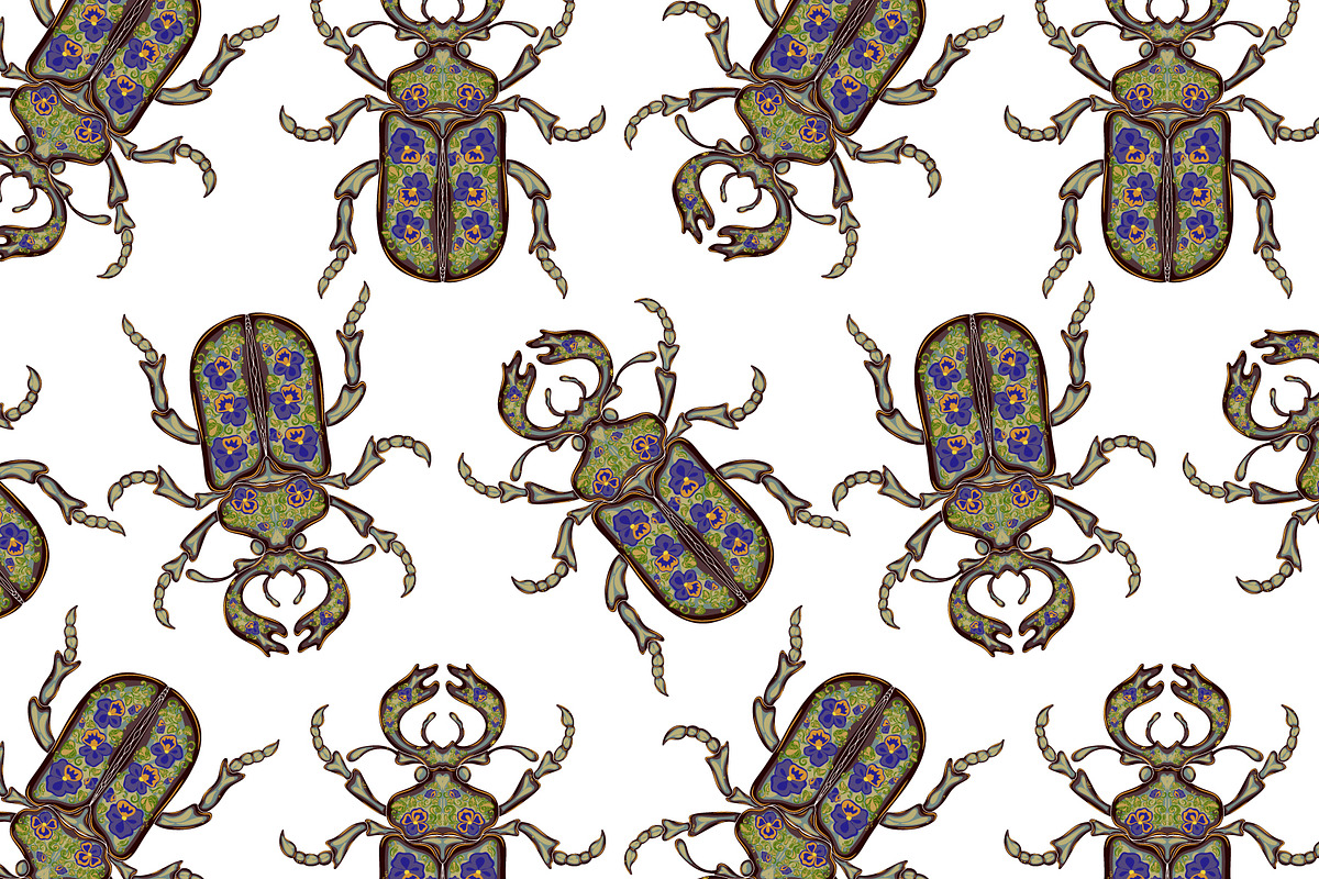 Ornamental Beetle Stripe Vector, a Pattern Graphic by NayaChu (Photo 3 of 8)
