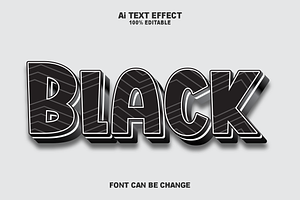 Black Editabele Text Effects Style.