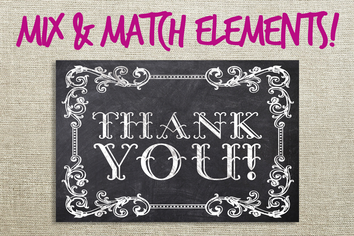 Chalk Thank You Cards Bundle, a Stationery Template by SkyvaraSupply (Photo 3 of 4)