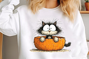 Whimsical Funny Fluffy Cat Clipart, a Seasonal Illustration by designcity5 (Thumbnail 3 of 5)