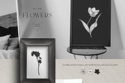 Black Flowers. Vector Set, an Illustration by PatrushevaYana (Thumbnail 2 of 8)