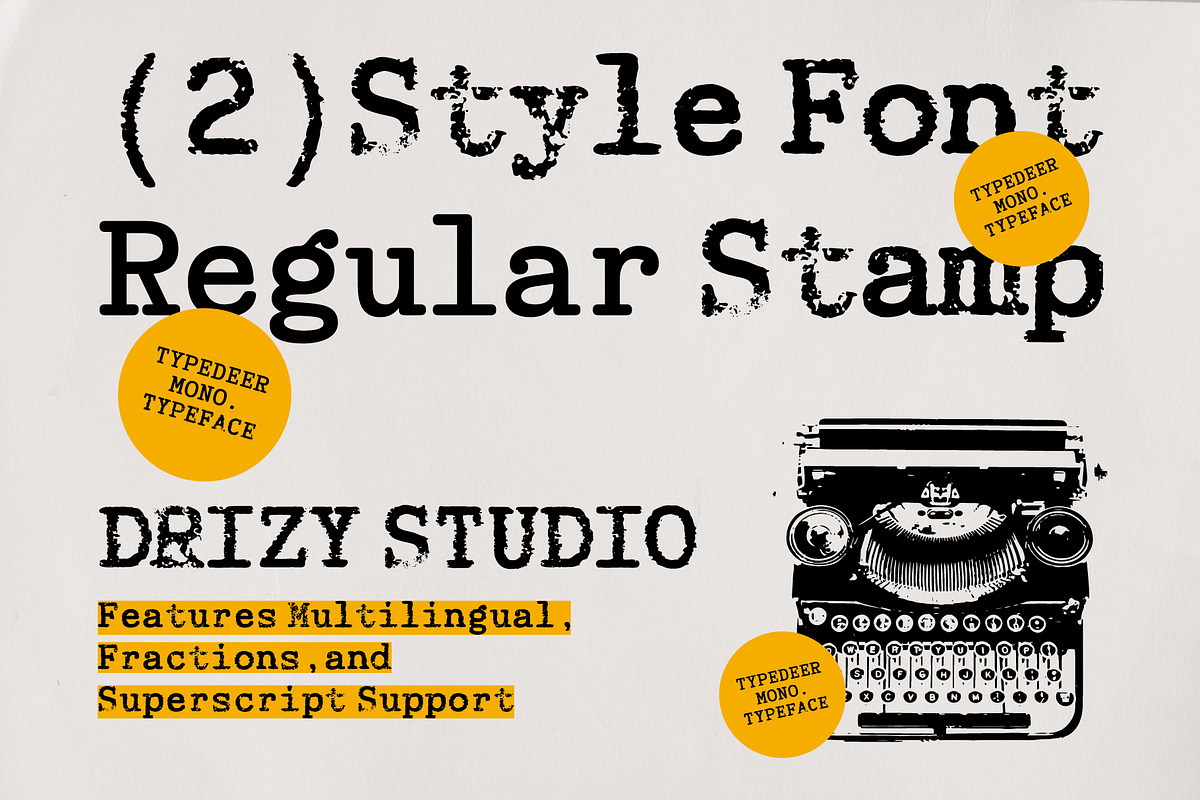 TypedeerMono - Typewriter Stamp Font, a Slab Serif Font by Drizy (Photo 2 of 10)