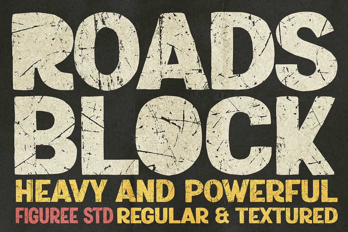 Roads Block - Heavy and Powerful, a Sans Serif Font by figuree studio (Photo 1 of 9)