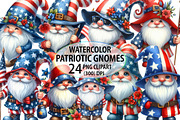 Watercolor Patriotic Gnomes Clipart, an Animal Illustration by Craft Nest (Thumbnail 1 of 4)
