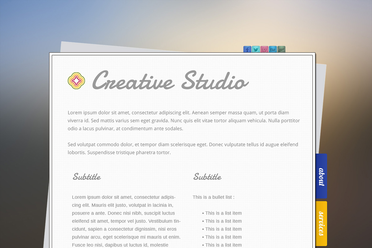 Creative Portfolio PSD, a Websites & App Template by Crazyleaf (Photo 3 of 4)