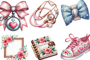 Watercolor Coquette Nurse Clipart, an Illustration by Designking (Thumbnail 2 of 4)