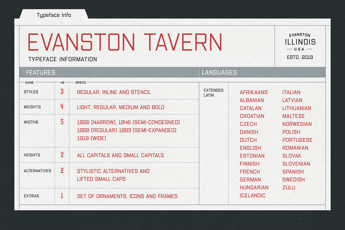Evanston Tavern | 61 Font Family, a Sans Serif Font by Kimmy Design (Photo 15 of 18)