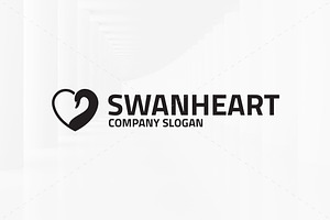 Swan Heart Logo Template