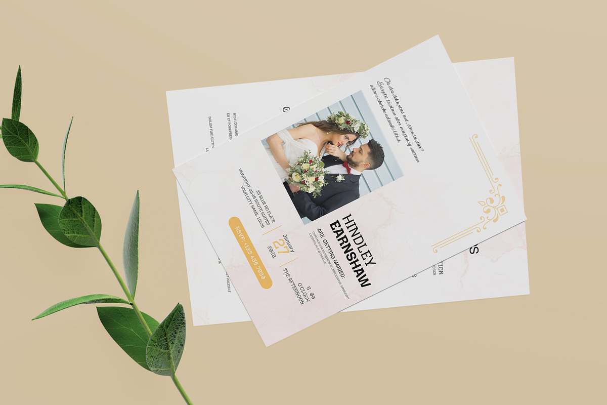 Elegant Retro Wedding Invitation, an Invitation Template by Creatiya Type (Photo 4 of 6)