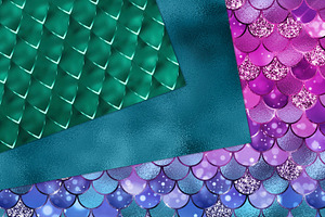 Metallic Mermaid Digital Paper