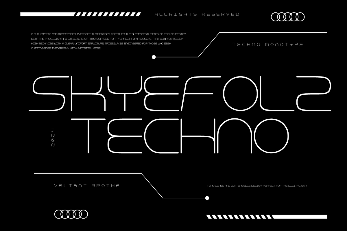 VB SkyeFolz - Futuristic Font, a Sans Serif Font by VALIANTBROTHA (Photo 1 of 9)