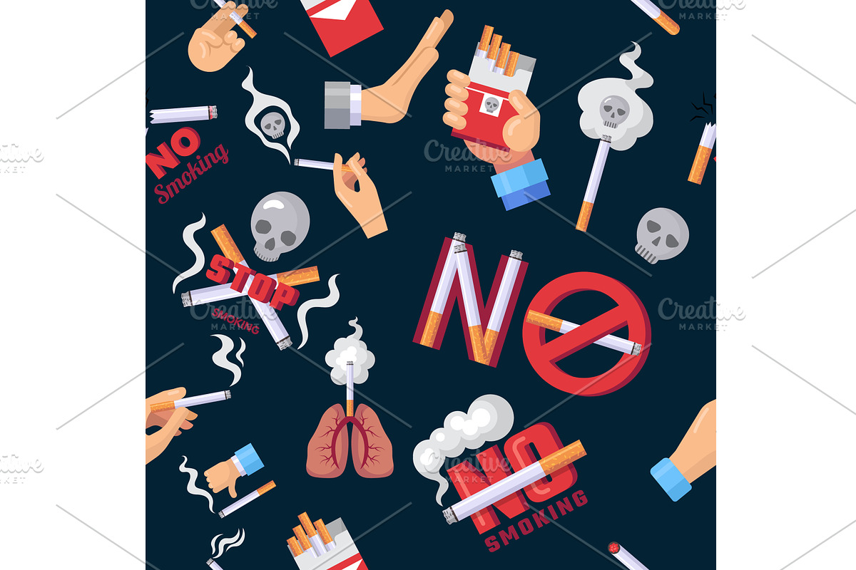 No smoking. seamless background with, a Texture Illustration by Onyx